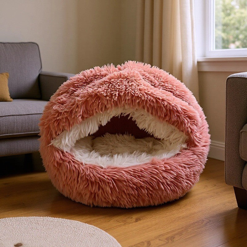 Winter Warm Half-closed Shell-shaped Cat Bed