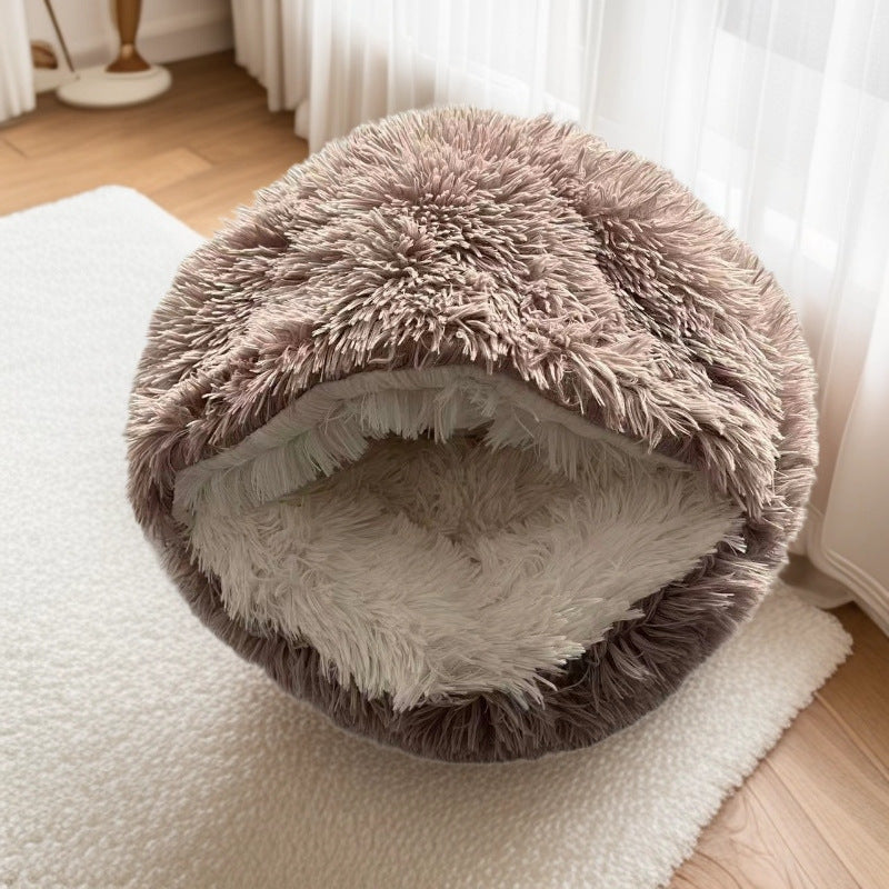 Winter Warm Half-closed Shell-shaped Cat Bed