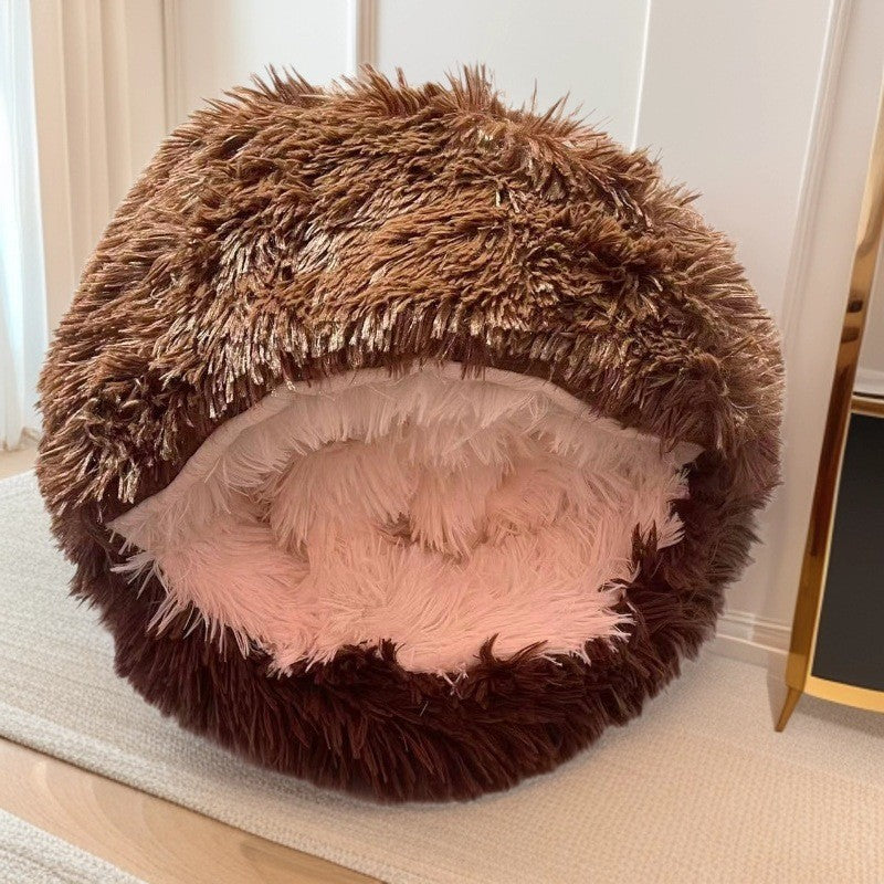Winter Warm Half-closed Shell-shaped Cat Bed