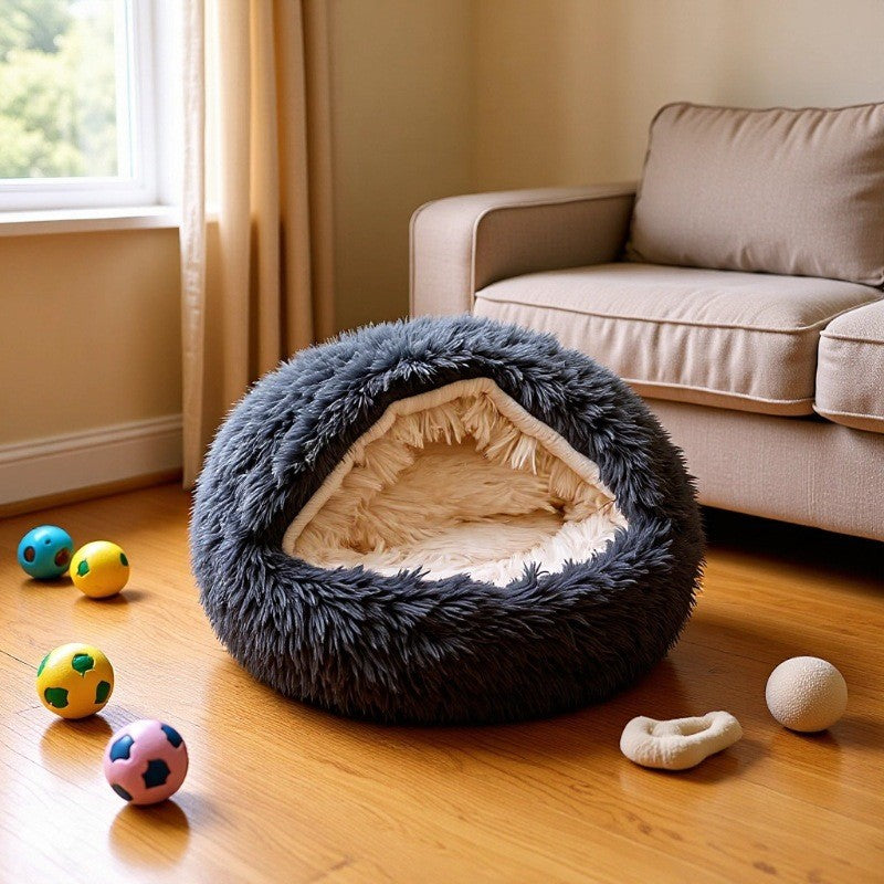 Winter Warm Half-closed Shell-shaped Cat Bed