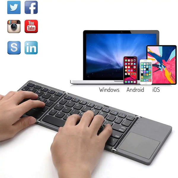 SLEEK™  Portable Bluetooth Keyboard With Touchpad